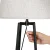 Artiss Floor Lamp with 2-Tier MDF Shelf, Linen Shade, Black Finish, 168cm, Modern LED Stand for Living Room Bedroom