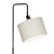 Artiss Shelf Floor Lamp 2-Tier Storage Stand, Adjustable Head, MDF & Metal, Linen Shade, 163cm, Black/Walnut