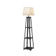 Artiss 3-Tier Shelf Floor Lamp, 158cm, White, MDF & Fabric, Storage LED Stand for Bedroom, Living Room, E27 Compatible