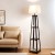 Artiss 3-Tier Shelf Floor Lamp, 158cm, White, MDF & Fabric, Storage LED Stand for Bedroom, Living Room, E27 Compatible