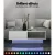 Artiss LED Coffee Table, Particle Board, 95x55x31cm, White, Modern Design, Customizable Lighting, Storage Drawer & Shelf