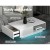 Artiss LED Coffee Table, Particle Board, 95x55x31cm, White, Modern Design, Customizable Lighting, Storage Drawer & Shelf