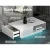 Artiss LED Coffee Table, Particle Board, 95x55x31cm, White, Modern Design, Customizable Lighting, Storage Drawer & Shelf