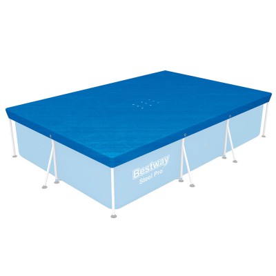 Bestway Pool Cover 58106 | Durable UV-Resistant PE | Fits 3.00m x 2.01m Pools | Rope Ties & Drain Holes Included Bestway Pool Cover 58106 | Durable UV-Resistant PE | Fits 3.00m x 2.01m Pools | Rope Ties & Drain Holes Included