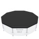 Bestway 3.05m Round Pool Cover, Durable UV-Resistant PVC, Fits Above-Ground Pools, Rope Ties & Drain Holes Included