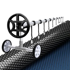 AquaBuddy 10x4m 600 Micron Pool Cover and 4m Aluminium Roller Set, Solar Blanket, Blue & Black, UV Resistant AquaBuddy 10x4m 600 Micron Pool Cover and 4m Aluminium Roller Set, Solar Blanket, Blue & Black, UV Resistant