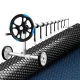 Aquabuddy 10x4m 600 Micron Black Solar Pool Cover with 5.55m Adjustable Aluminium Roller, UV Resistant Blanket