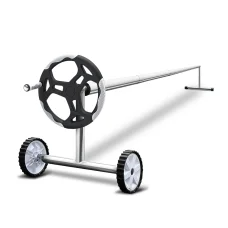 Aquabuddy Pool Cover, Aluminium, 6.5x3m, Silver, 400 Micron Solar Blanket with Roller, UV Resistant, Energy Efficient