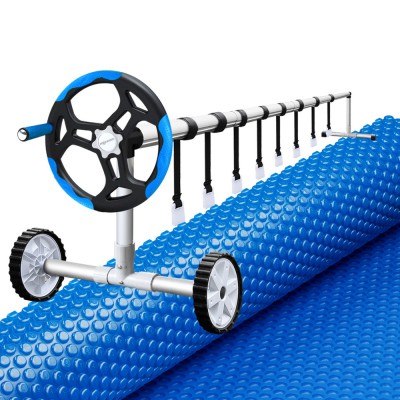 Aquabuddy 600 Micron Solar Pool Cover & Aluminium Roller Set 6.5x3m - Durable, Adjustable, UV Resistant, Energy Saving