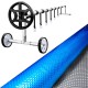 Aquabuddy Pool Cover & Roller Set, Aluminium, 6.5x3m, Blue/Silver, Solar Blanket, 500 Micron, Energy Efficient