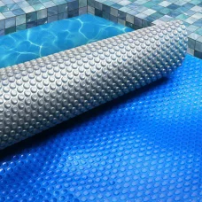 Aquabuddy 6.5x3m 400 Micron Blue Silver Solar Pool Cover - LDPE Material, Reduces Evaporation, Keeps Pool Warm