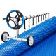 Aquabuddy 7x4m Solar Pool Cover & Aluminium Roller Set - 600 Micron, UV Resistant, Adjustable Up to 5.55m Width
