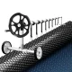 Aquabuddy 7x4m 600 Micron Solar Pool Cover & Adjustable Aluminium Roller Set, Blue/Black, Fits up to 5.55m Pools