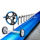 Aquabuddy Pool Cover & Roller Set, Aluminium, 8x4.2m, Blue/Silver, 500 Micron, Solar Blanket, Energy-Saving, Durable