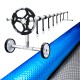 Aquabuddy Pool Cover & Roller Set, Aluminium, 9x5m, Blue & Silver, 400 Micron, Solar Blanket, Easy Operation Australia
