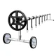 Aquabuddy 4m Adjustable Aluminium Pool Cover Roller with Anodised Alloy Stands & Non-Slip Wheel for Easy Operation
