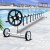 Aquabuddy Pool Cover Roller 5.5m Adjustable Aluminium Solar Blanket Reel Blue with Non-Slip Crank and Straps