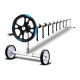Aquabuddy Pool Cover Roller 5.5m Adjustable Aluminium Solar Blanket Reel Blue with Non-Slip Crank and Straps