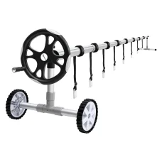 Aquabuddy Aluminium Pool Cover Roller, 6.55m Adjustable, Silver – Effortless Solar Blanket Management