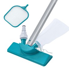 Bestway Flowclear Pool Cleaner Vacuum Kit - Lightweight Adjustable Aluminium Pole, Skimmer & Vacuum Heads for 13ft Pools