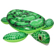 Bestway Turtle Rider Inflatable Pool Float for Kids, 153x140cm, Heavy-Duty PVC with Handles, Repair Patch Included