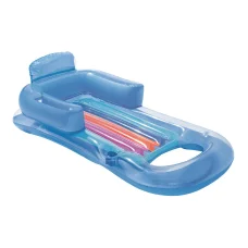 Bestway Inflatable Pool Lounge with Cup Holder, Safety Valves, Heavy-Duty Handles, Repair Patch - 63.5"x33