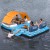 Bestway Inflatable Pool Float Island Lounge for 6 Adults, 3.73m x 2.64m, Vinyl Raft with Canopy, Cooler Bag & Repair Kit