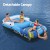 Bestway Inflatable Floating Island Lounge: 4-Person Sunshade Pool Float with Cup Holders & Pillow Backrests, 305x186cm