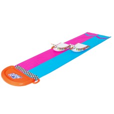 Bestway 4.88m Inflatable Dual Lane Water Slide with Llama Riders, Speed Ramp & Drench Pool for Kids Aged 5-12