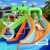 AirMyFun Kids Inflatable Water Park with Double Slides, Climbing Wall & Cannon 465x430cm PVC Outdoor Castle