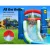 Happy Hop Inflatable Water Slide Jumping Trampoline Castle, 4.8m PVC Kids Bouncer with Climbing Wall & Water Cannon