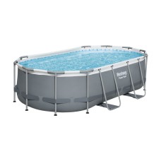 Bestway 427x250x100cm Steel Frame Pool Set with Filter Pump, Ladder & ChemConnect, 7250L Capacity, UV-Resistant PVC