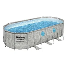 Bestway Swimming Pool 549x274x122cm - Steel Frame, UV-Resistant PVC, 13430L Capacity, Includes Pump & Ladder