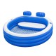 Bestway Kids Inflatable Pool 231x219cm with Bench Seat, Cup Holders, Durable PVC, Easy Drain & Repair Kit Included