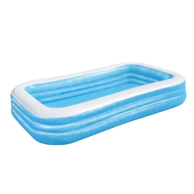 Bestway Kids Inflatable Pool 305x183x56cm - Durable Vinyl, Triple-Ply Walls, Easy Drain Valve, Repair Kit Included