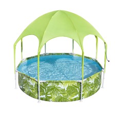 Bestway Kids 2.44m x 0.51m Steel Frame Pool with Canopy, Heavy-Duty PVC, Rust-Resistant, UPF 40+,