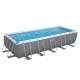 Bestway 640x274x132cm Steel Frame Above Ground Pool with Filter Pump, Ladder, Cover, UV-Resistant PVC Walls
