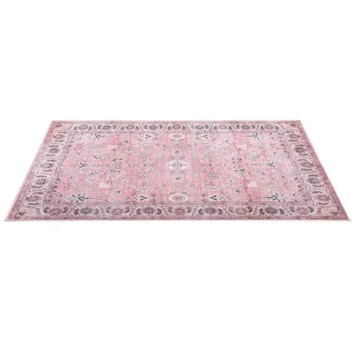 Artiss Vintage Floral Washable Rug 200x290cm - Soft, Durable, Low-Profile Polyester Floor Carpet with Anti-Slip Backing