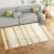 Artiss Ella 160x230cm Washable Area Rug, Boho Crystal Velvet Carpet, Non-Slip, Soft Short Pile, Yellow/White