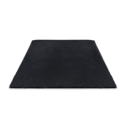 Artiss 140x200cm Black Shaggy Rug - Luxurious High-Pile Polyester Carpet with Foam Cushioning & Anti-Slip Backing