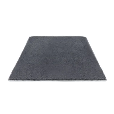 Artiss 140x200cm Plush Grey Shaggy Rug - Luxurious Polyester Area Carpet with Foam Cushioning & Anti-Slip Backing