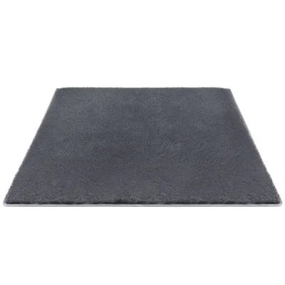 Artiss 160x230cm Plush Shaggy Rug - Soft Grey Polyester, Cushioned Foam, Anti-Slip, Living Room/Bedroom Carpet