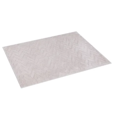 Artiss Azul 120x160cm Washable Ripple Jacquard Microfibre Floor Rug - Anti-Slip, Fade & Water-Resistant, Pinkish Grey