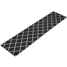 Artiss Gina 45x180cm Kitchen Mat - Non-Slip, PVC, Oil & Water Repellent, 5mm Cushioning, Black & White Design