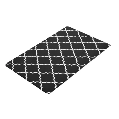 Artiss Gina Kitchen Mat 45x75cm - Non-Slip, Oil & Water Repellent PVC Rug, 5mm Cushioning for Comfort, Black & White