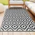 Gardeon Reversible Outdoor Rug 120x180cm - Durable, UV-Coated, Weather-Resistant, Easy-Clean Patio Mat, Black