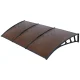 Instahut 1.5x3M Brown Awning Canopy, UV & Rain Resistant, PC Panel, Black Plastic Frame, Door/Window Cover