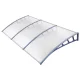 Instahut 1.5x3m Window Door Awning Canopy – Transparent UV Resistant PC Sheet, Grey Plastic Frame, Easy DIY Install