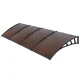 Instahut 1.5x4m Window Door Awning Canopy Brown Polycarbonate Sheet Black Plastic Frame UV Rain Resistant