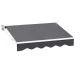 Instahut 2Mx1.5M Retractable Folding Arm Awning, Grey - Manual Sunshade with UV-Resistant Polyester & Aluminium Frame